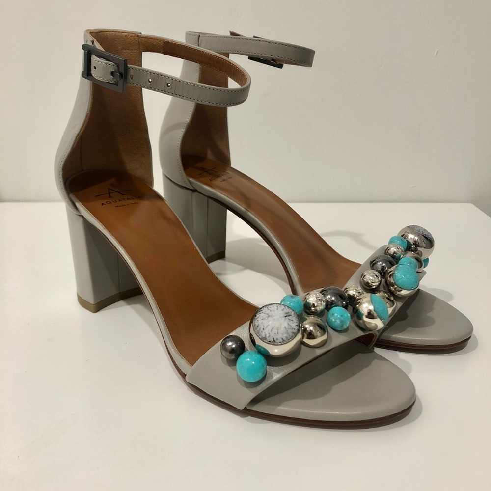 Aquatalia | Embellished Block Heel Sandal | 6.5